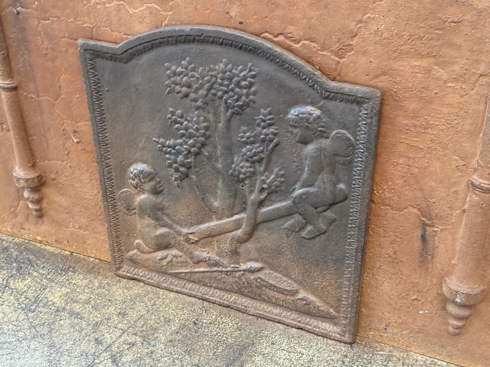 19th Century French Napoleon III Period 'Cupids' Fireback / Backsplash photo Home Fixtures