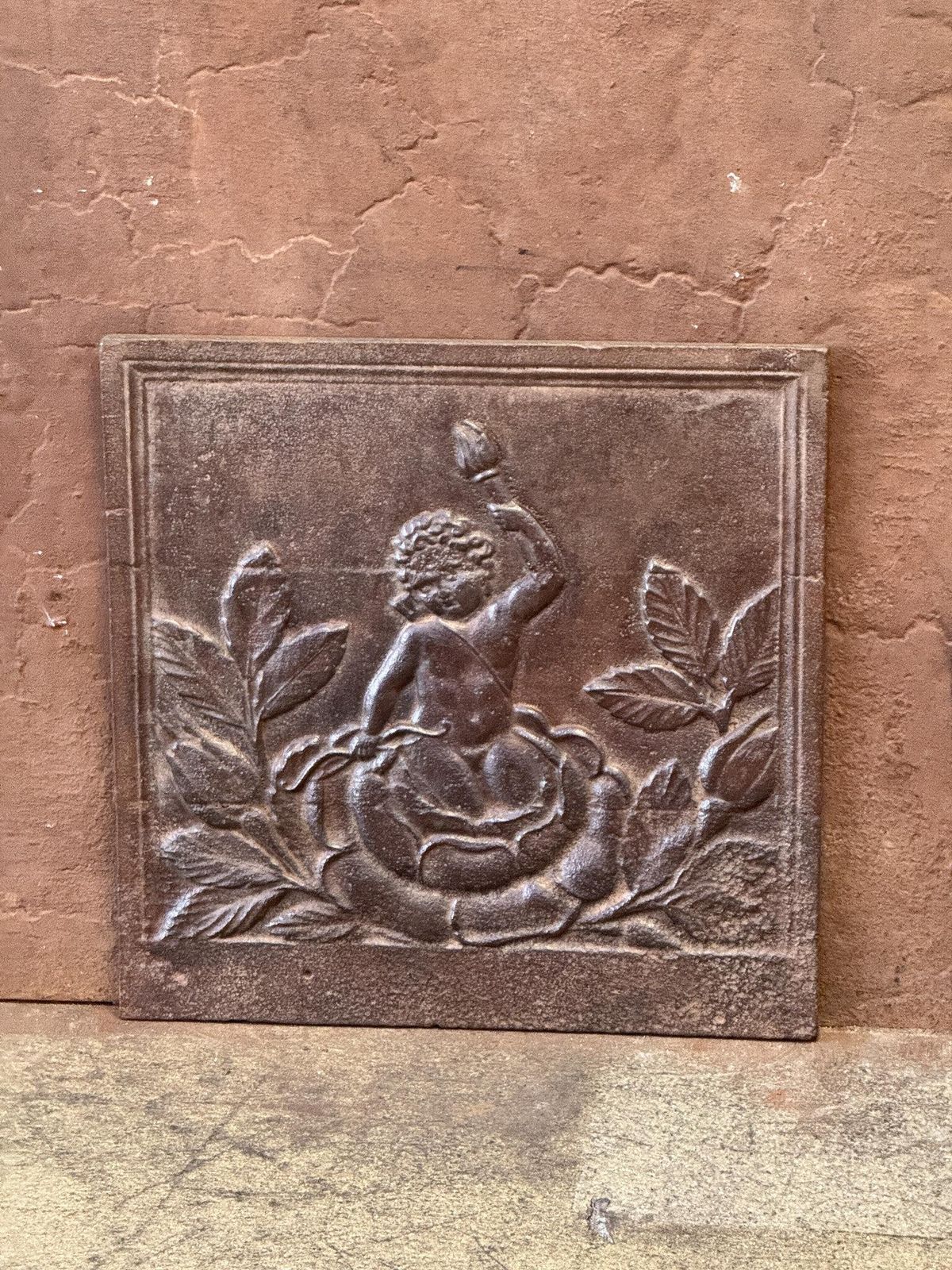 French 'Cupid' Fireback / Backsplash, 19th Century, Napoleon III Period photo furniture
