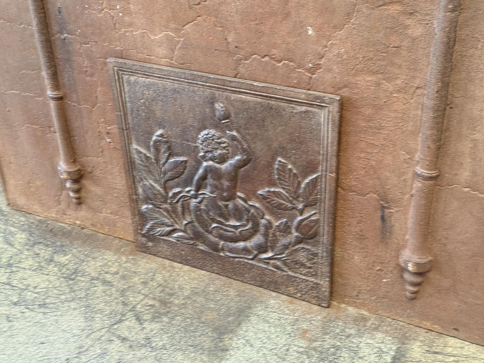 French 'Cupid' Fireback / Backsplash, 19th Century, Napoleon III Period photo for sale