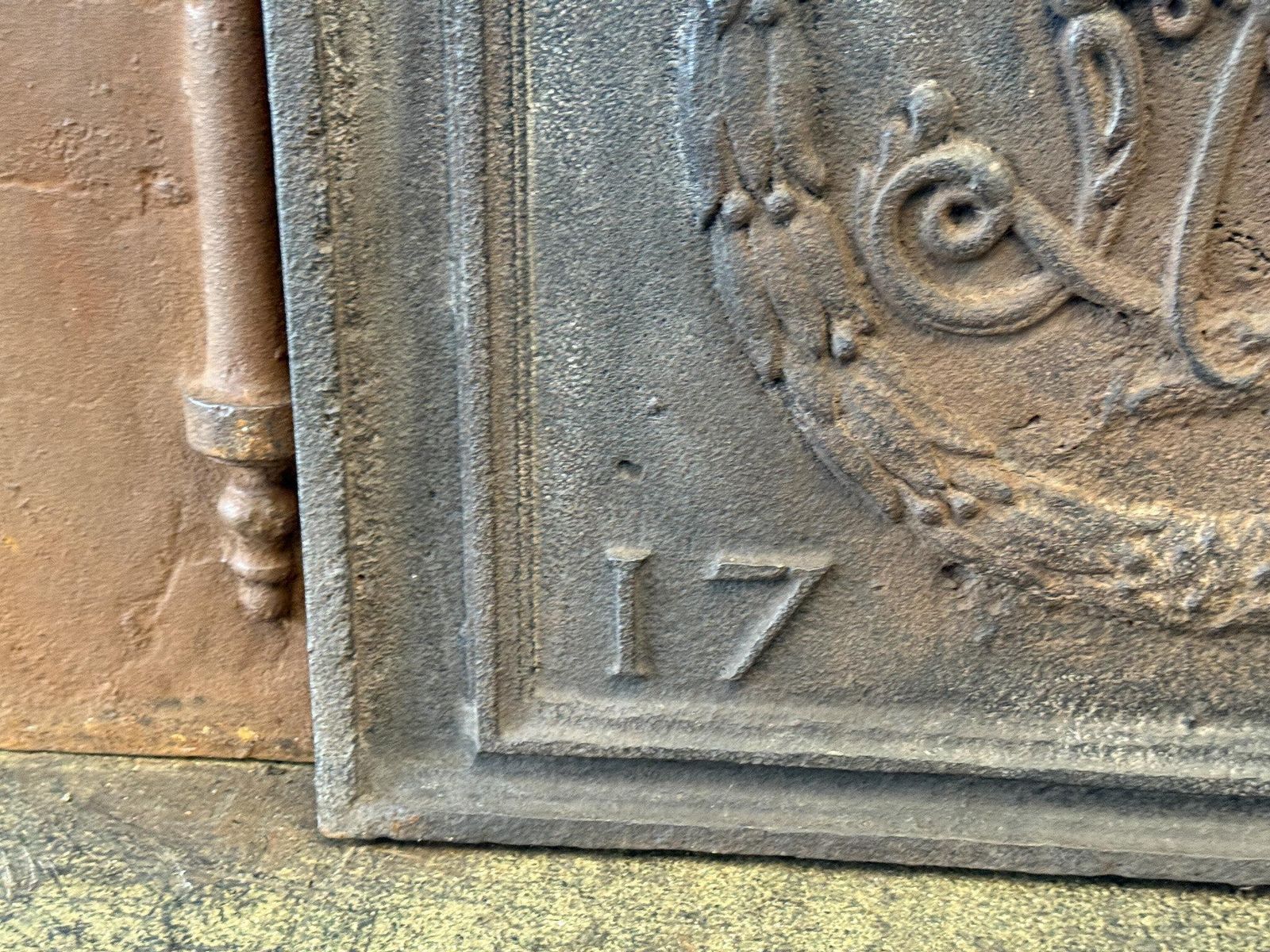 French 'Monogram' Fireback / Backsplash Louis XV Period, Dated 1770 photo buy