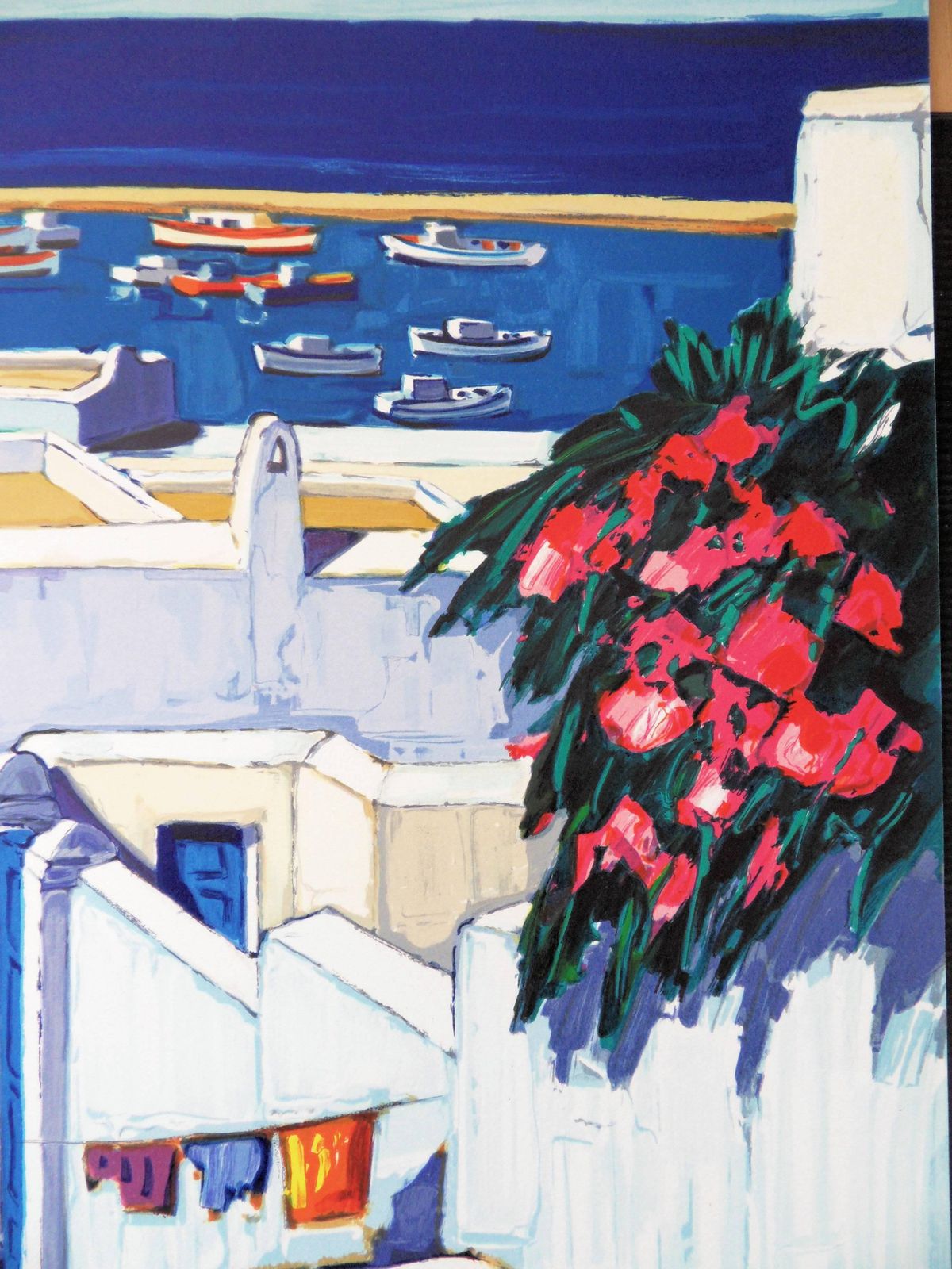 Jean Claude Quilicigreece : Summer In Mykonos   Original Handsigned Lithograph photo Art