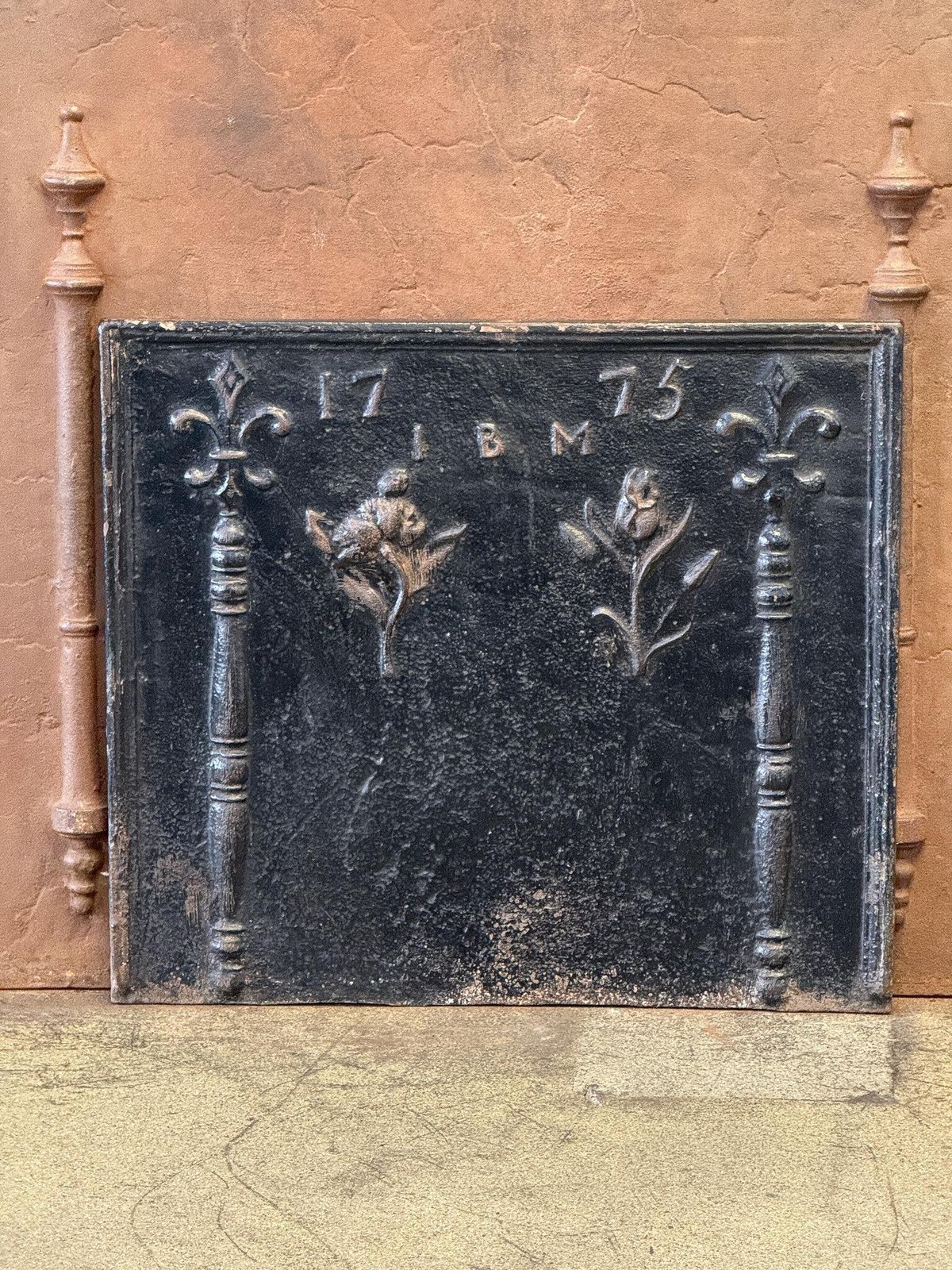 18th Century French 'Pillars With Decoration' Fireback / Backsplash photo furniture