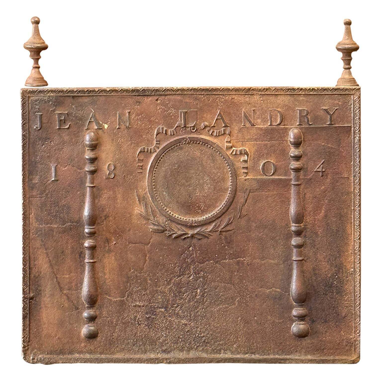Antique French 'Neoclassical' Fireback / Backsplash, Dated 1804 photo furniture