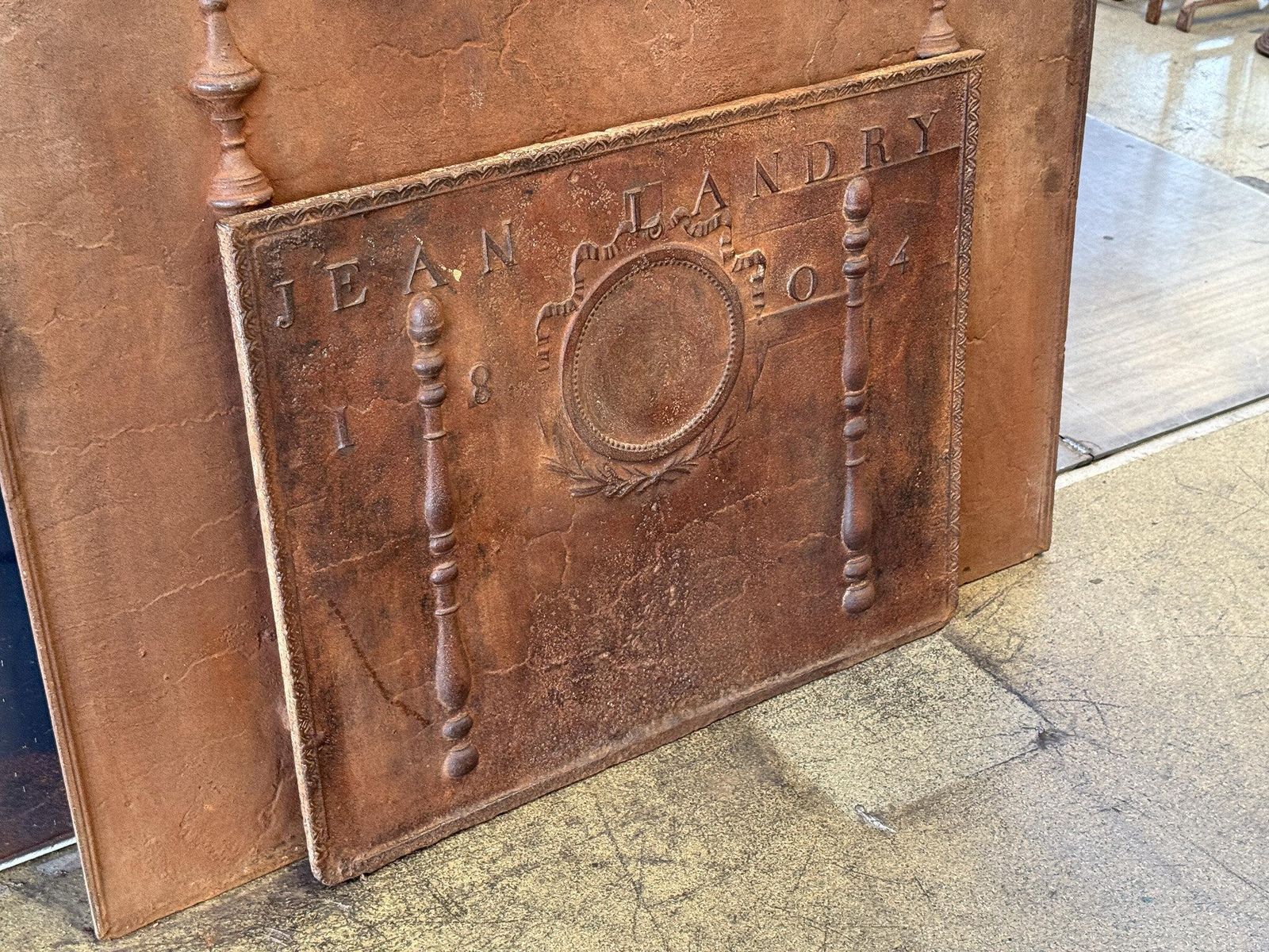 Antique French 'Neoclassical' Fireback / Backsplash, Dated 1804 photo 1127.0