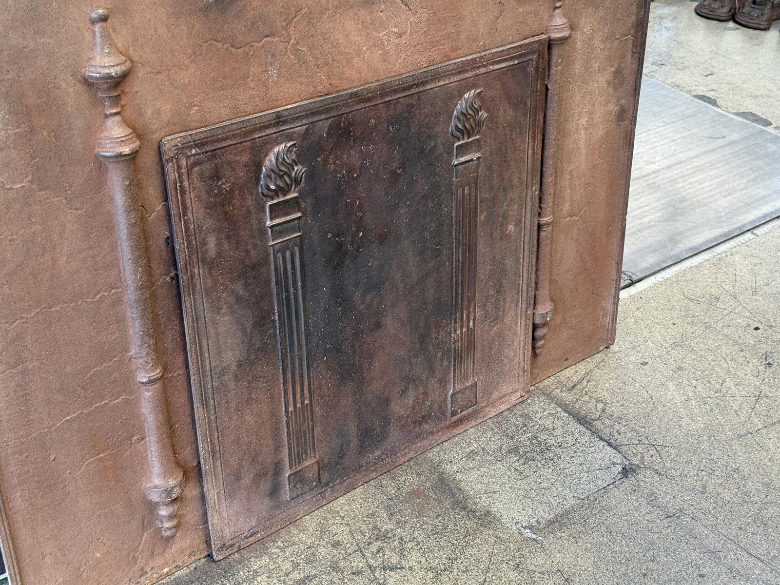 Home Fixtures French 'Pillars Of Freedom' Fireback / Backsplash, Neoclassical Period, 19th C. photo