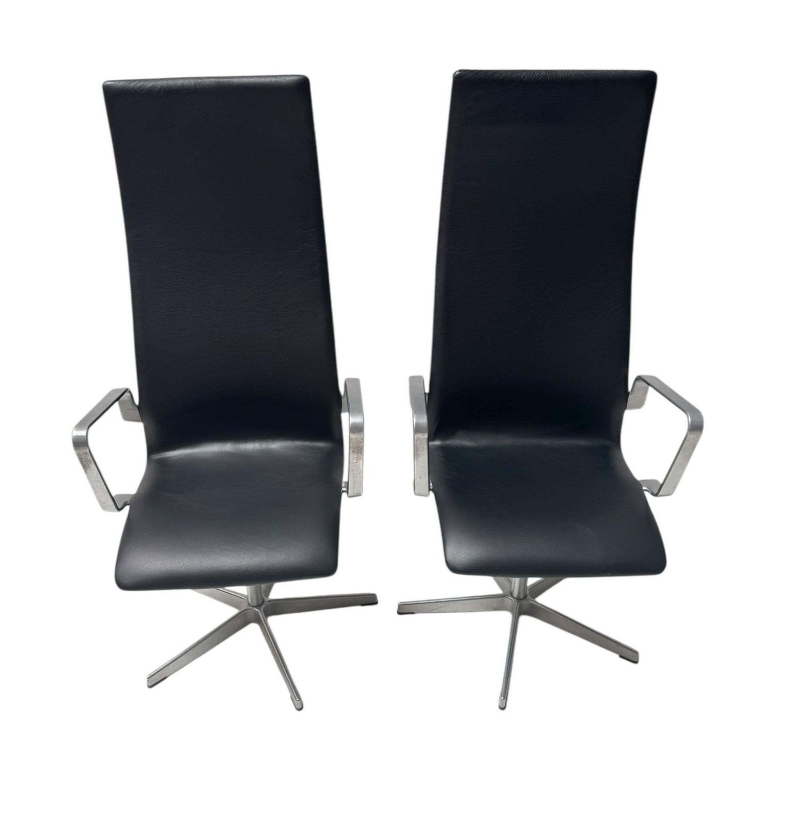 Two Danish Modern Highback Oxford Chairs By Arne Jacobsen For Fritz Hansen, 2004 photo furniture