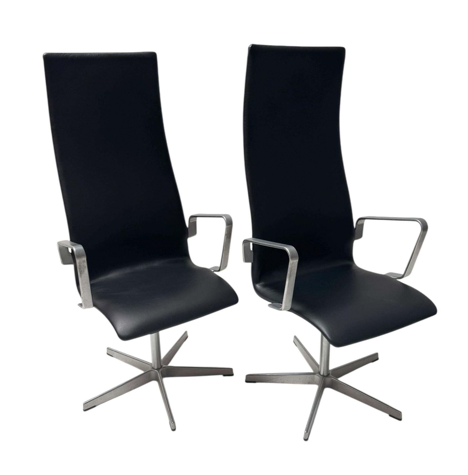 Two Danish Modern Highback Oxford Chairs By Arne Jacobsen For Fritz Hansen, 2004 photo 3903.0