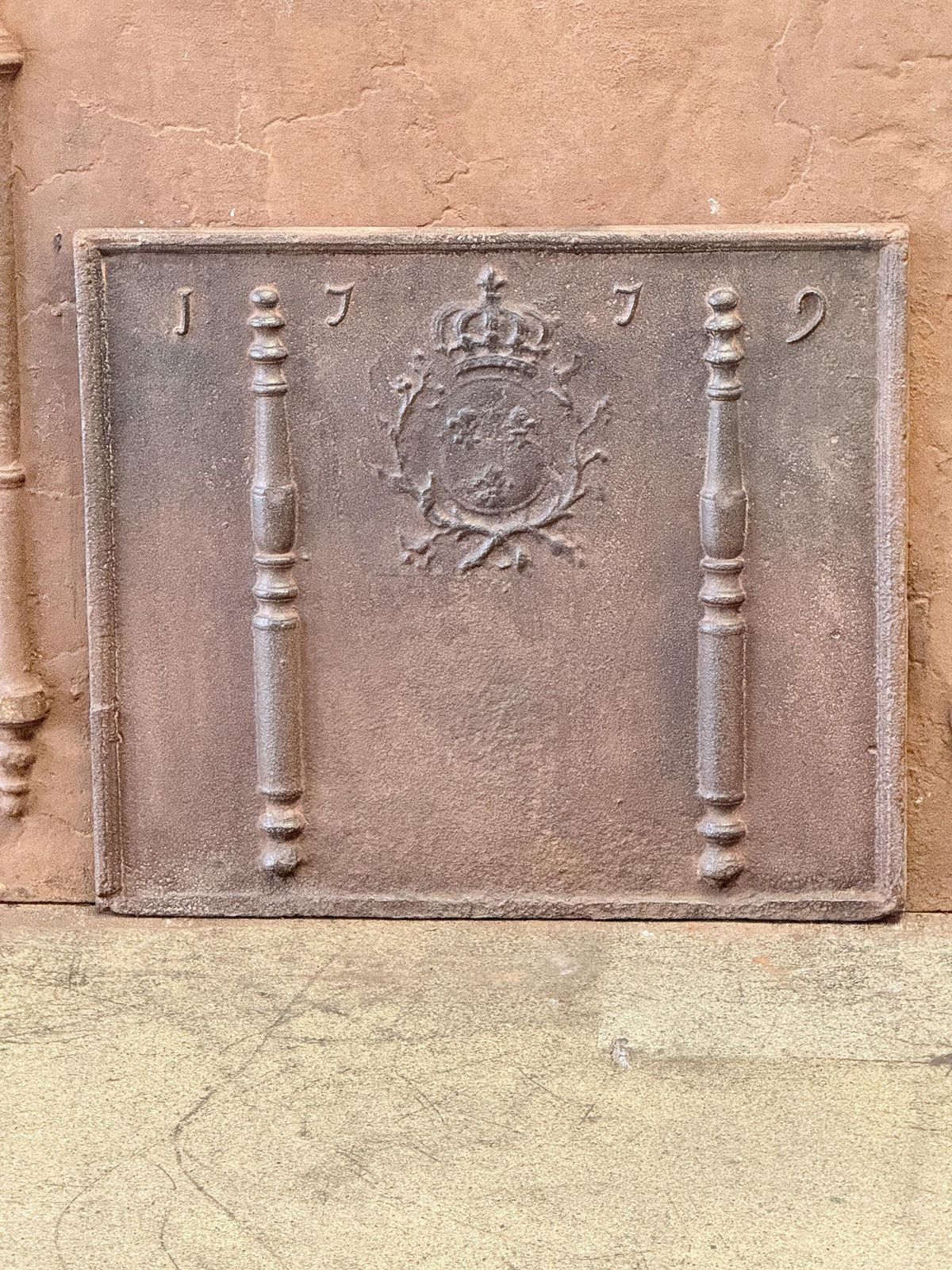 French Louis XV Arms Of France Fireback / Backsplash, Dated 1779 photo for sale