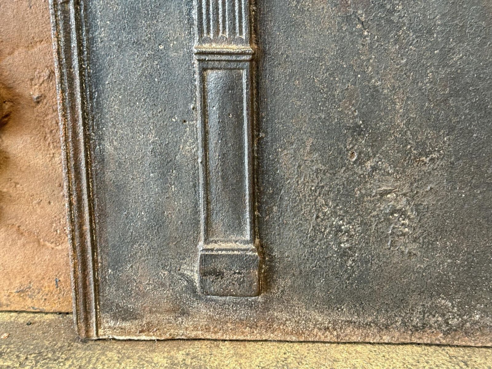photo for sale Antique French Neoclassical 'Pillars Of Freedom' Fireback / Backsplash