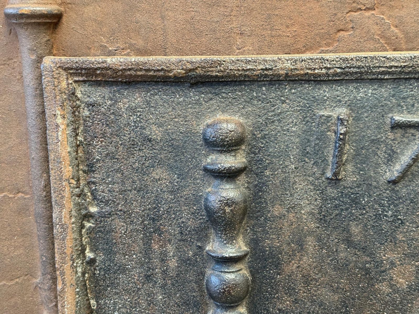 French Louis XV Period 'Year' Fireback / Backsplash, Dated 1739 photo 949.0