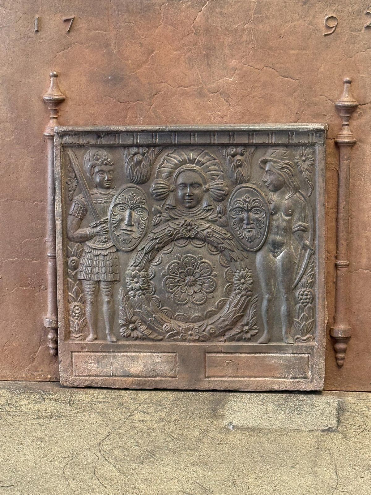 French Coat Of Arms Fireback / Backsplash, Napoleon III Style photo for sale