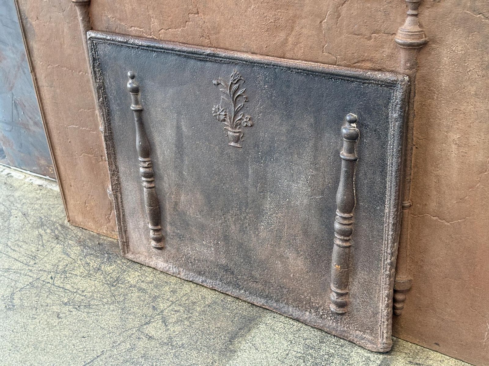 French Louis XV Period 'Flower Basket' Fireback / Backsplash, 18th Century photo for sale