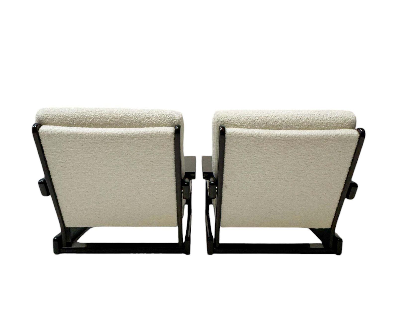 Mid Century Modern Wenge Lounge Chairs With Bouclé Upholstery, 1970s photo buy