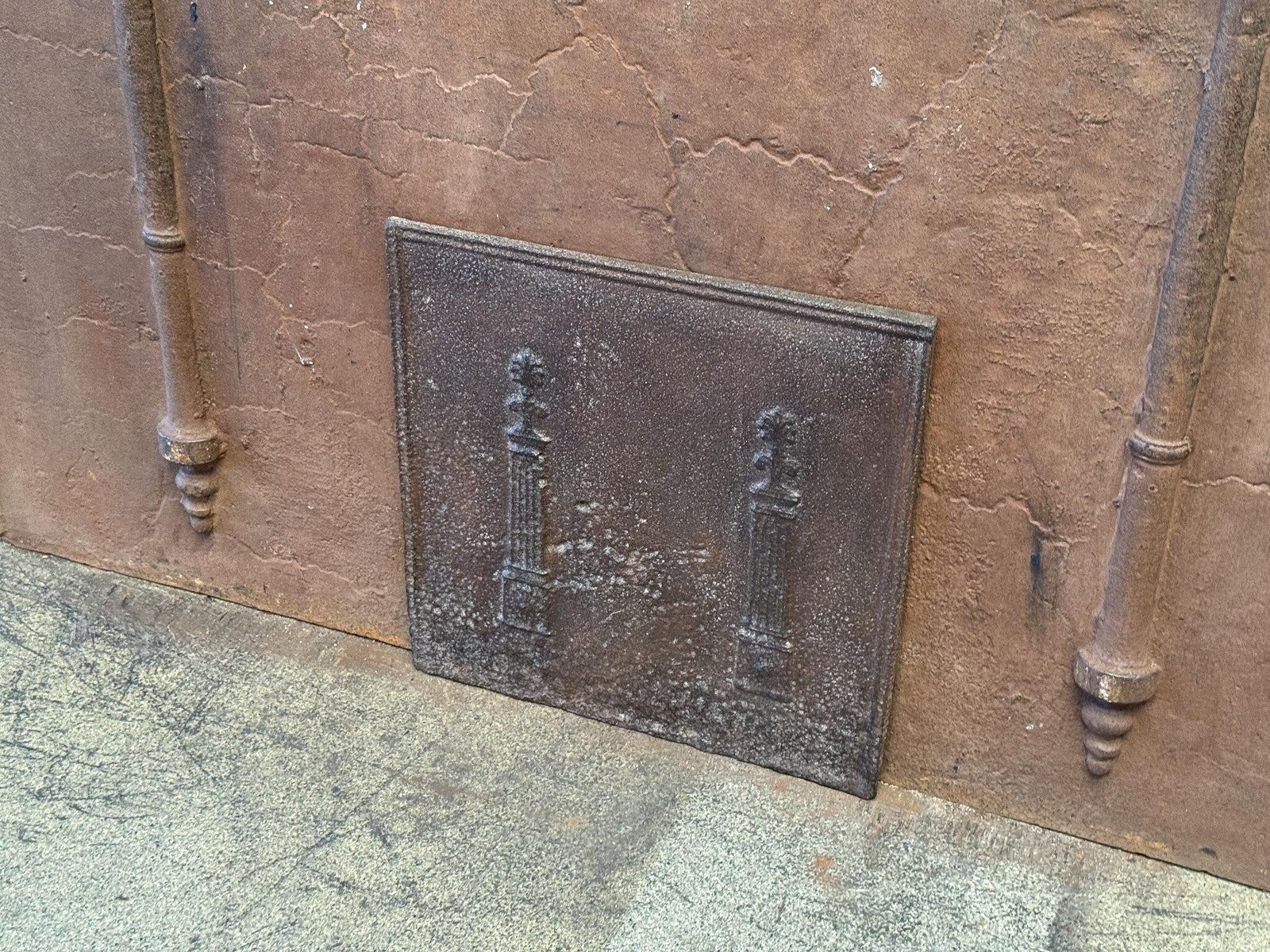 French 'Pillars Of Freedom' Fireback / Backsplash, 18th   19th C, Neoclassical P photo for sale
