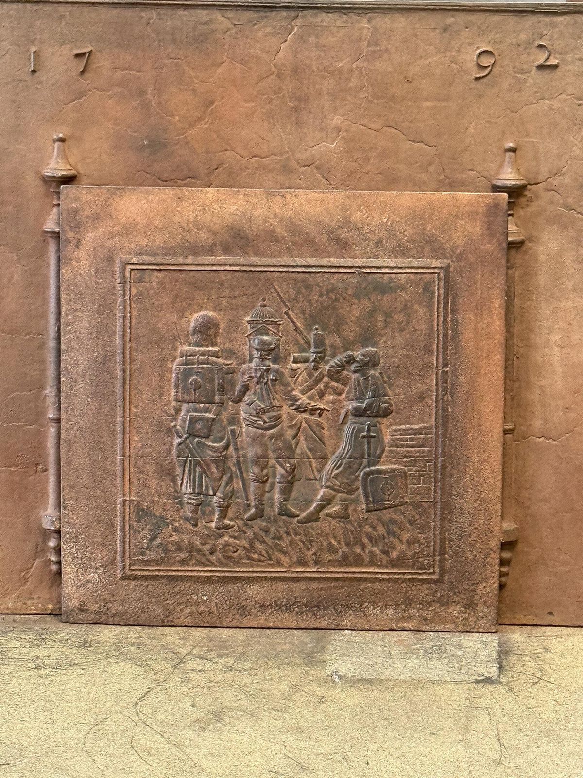 Large French Napoleon III Period 'Soldiers' Fireback / Backsplash photo Home Fixtures
