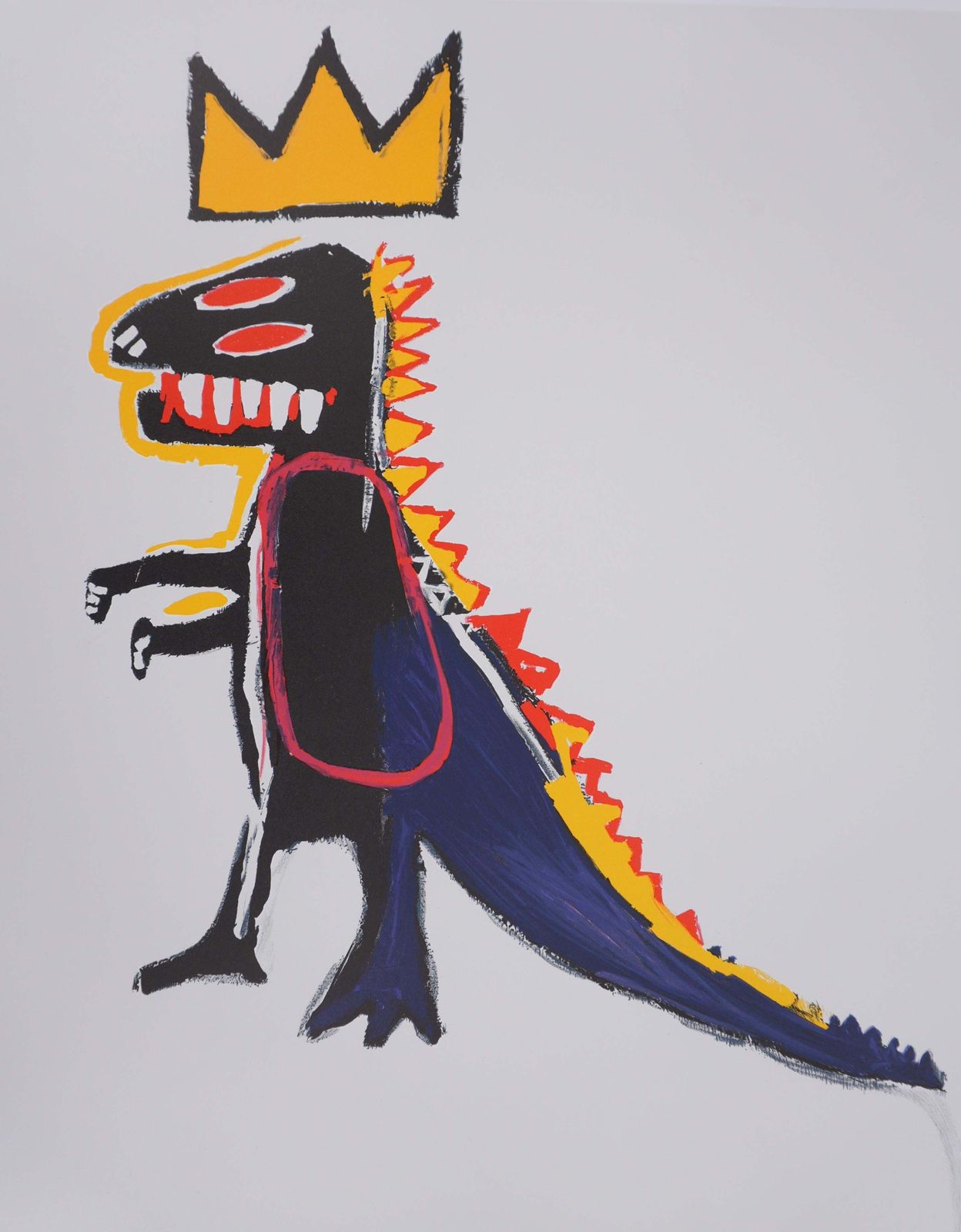 Jean Michel Basquiatcrowned T Rex (Pez Dispenser)   Lithograph, 19971997 photo for sale