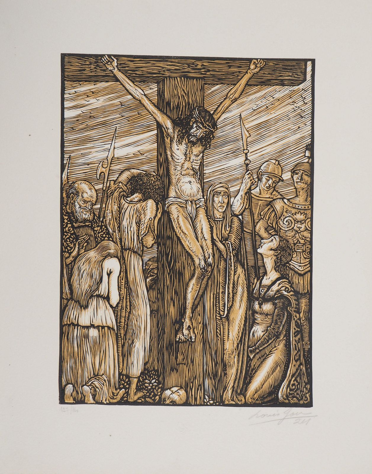 Louis Jou Crucifixion (Stabat Mater)   Original Wooodcut, Handsigned & Numbered1924 photo furniture