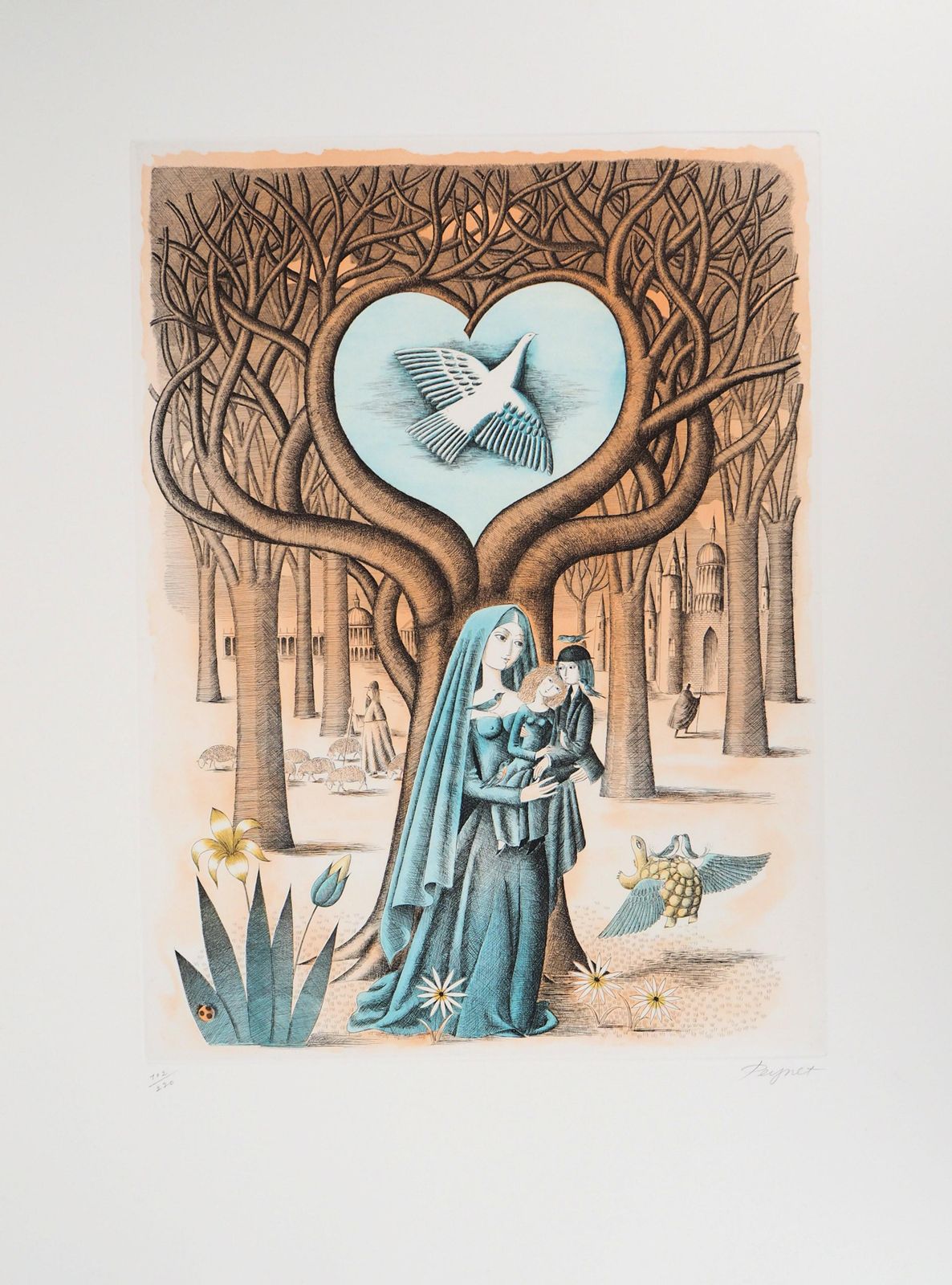 Raymond Peynetastrology   Zodiac : Virgo   Original Etching, 19791979