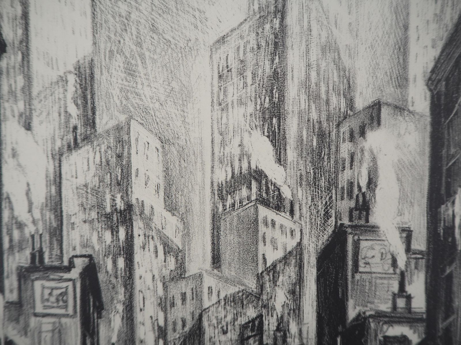 Adriaan Lubbersnew York City, The El At Chatham Square   Original Lithograph, Handsigned / 1001930 photo vinterior