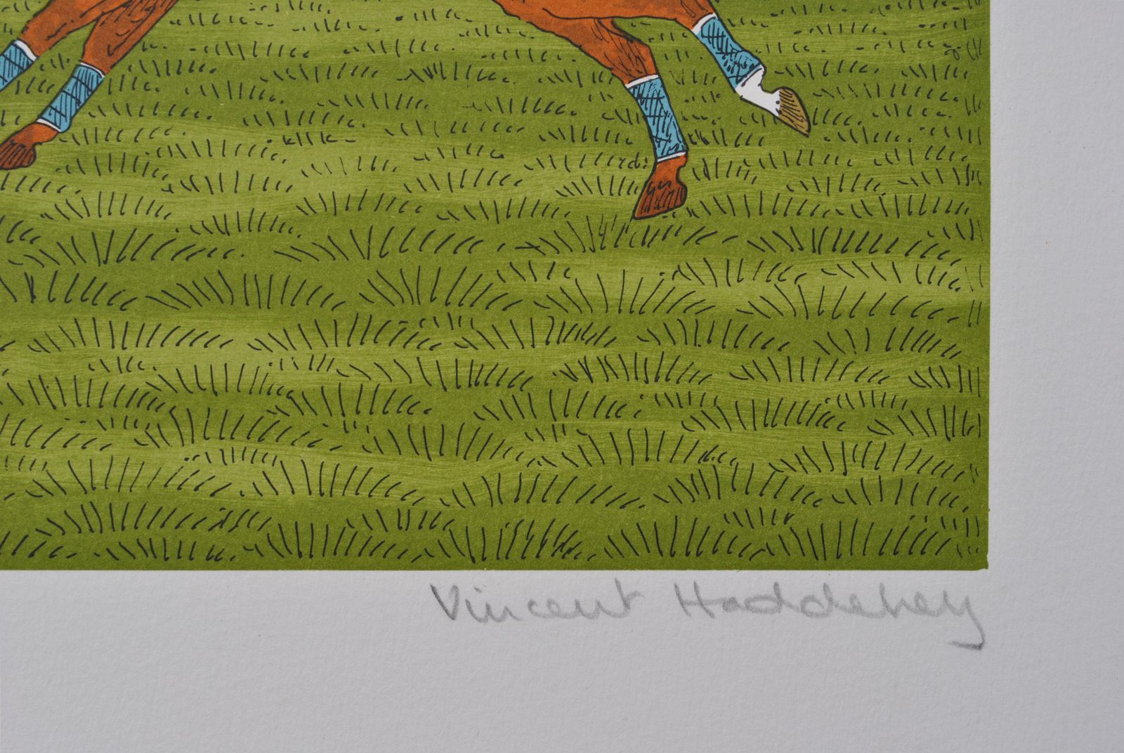 Vincent Haddelseyhorse : Polo Game   Original Lithograph, Handsigned & Ltd /1001974 photo Art