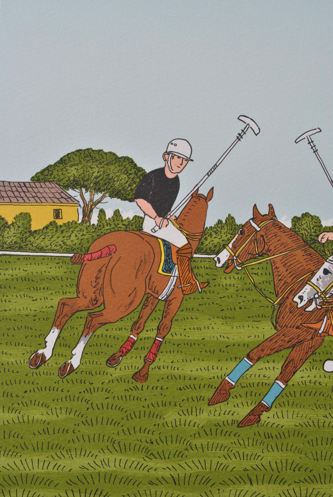 Vincent Haddelseyhorse : Polo Game   Original Lithograph, Handsigned & Ltd /1001974 photo vintage