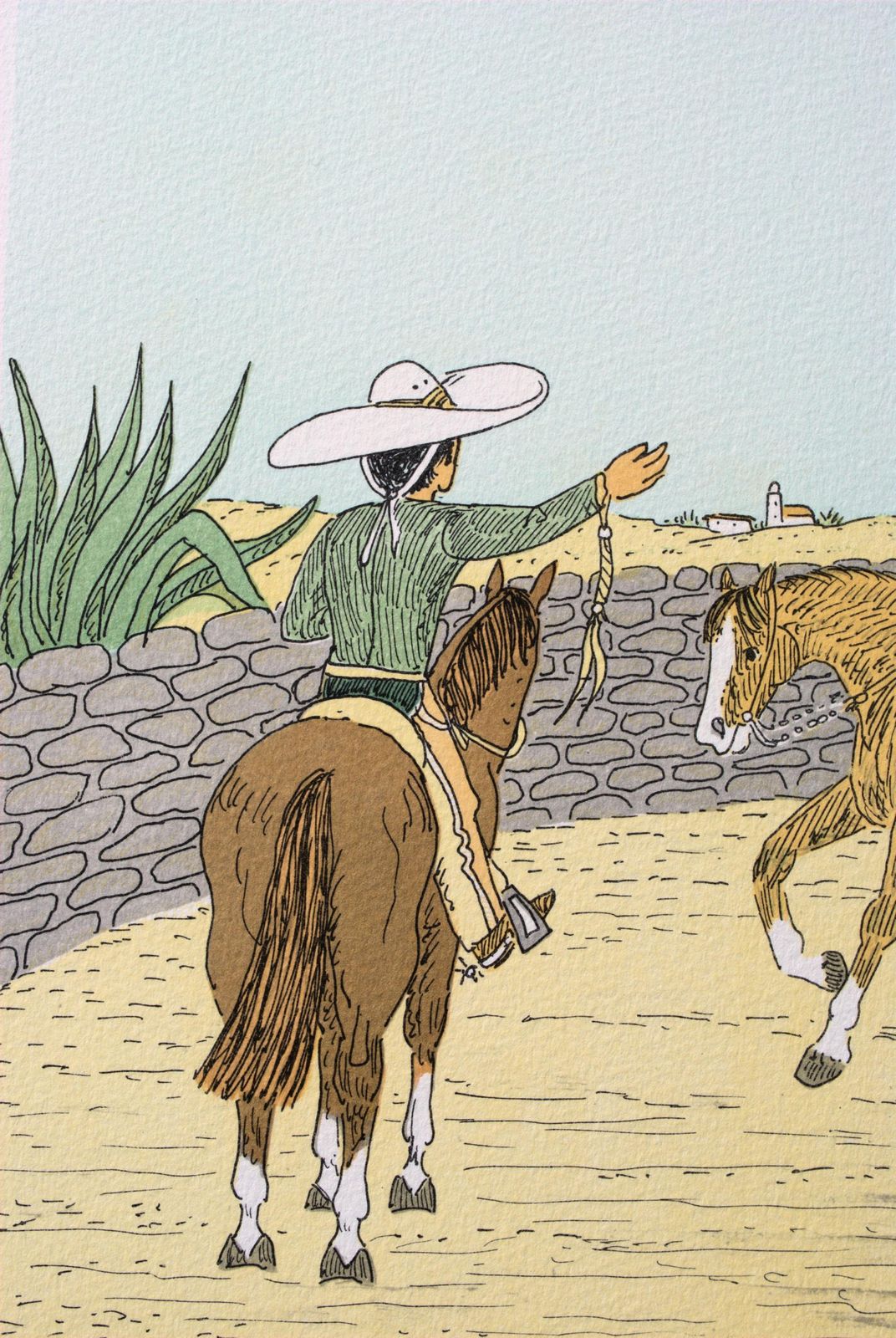 Vincent Haddelseyhorse : Mexican Riders   Original Lithograph, Handsigned & Ltd /1001974 photo buy