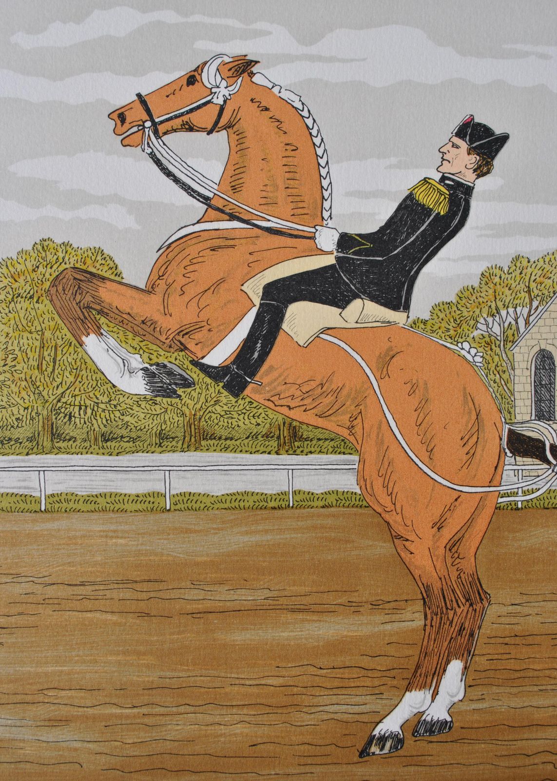 Vincent Haddelseyhorse : Cavalry School   Original Lithograph, Handsigned & Ltd /501974 photo buy