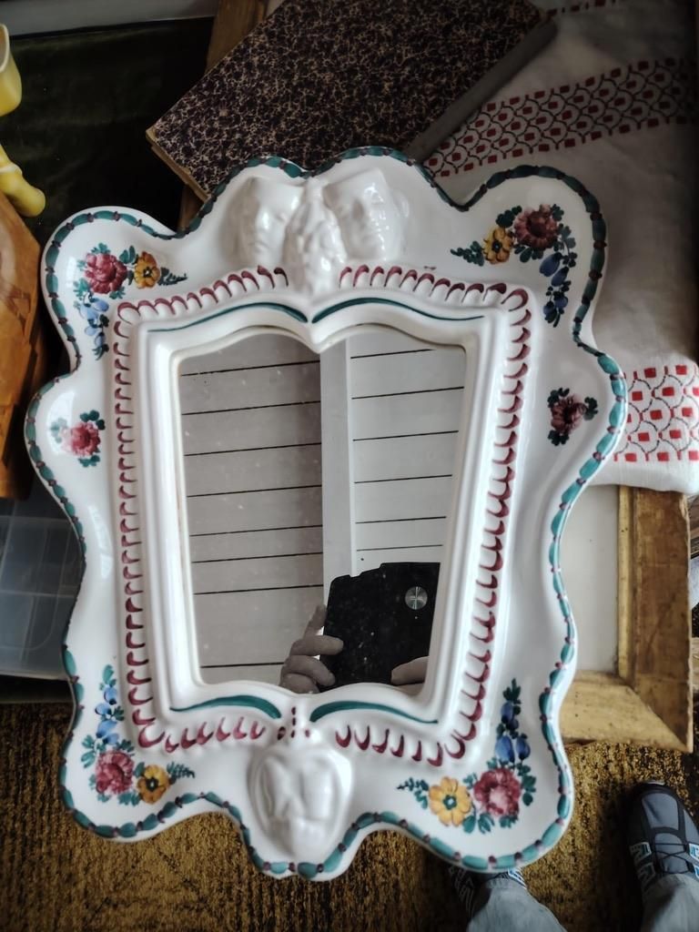 Rare Art Deco "Theater" Mirror By Gmundner Keramik photo furniture
