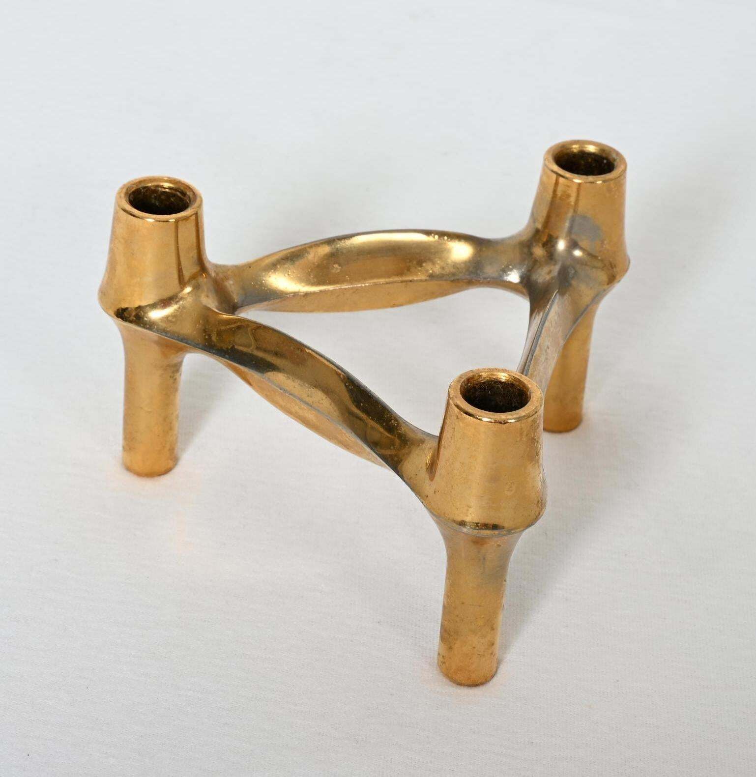 Rare Gold Bmf Nagel Quist Variomaster Brutalist Stockable Modular Candleholder photo furniture