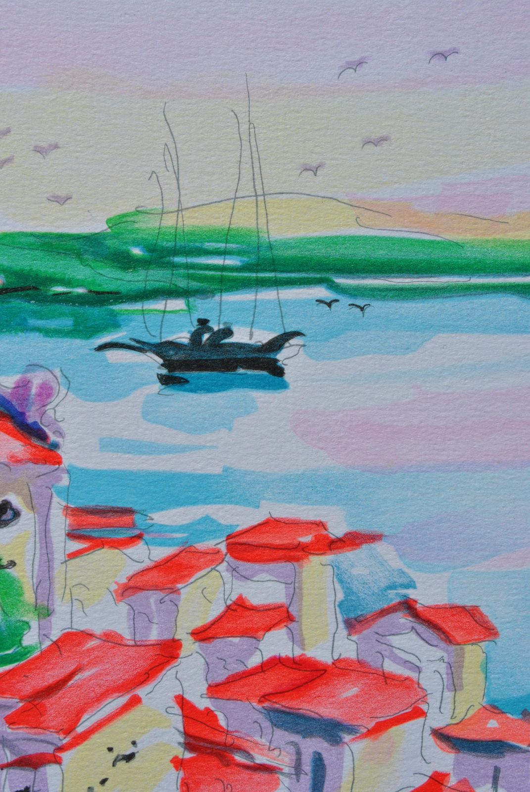 Oliver Zladkuriviera : Saint Tropez Village   Original Lithograph, Handsigned & Ltd /2501982 photo buy