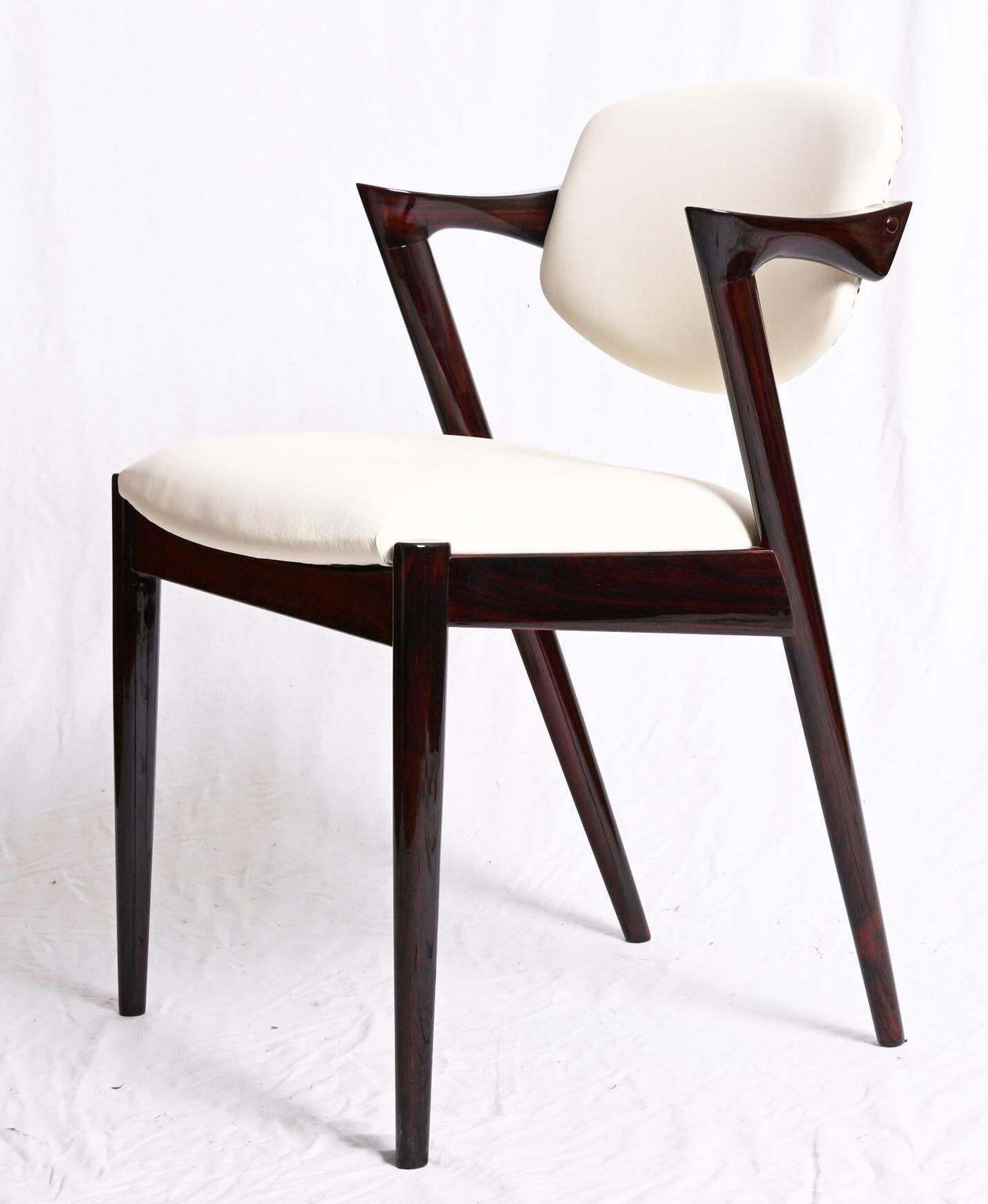 Hardwood And Leather Chairs By Kai Kristiansen Model 42 photo 1261.0