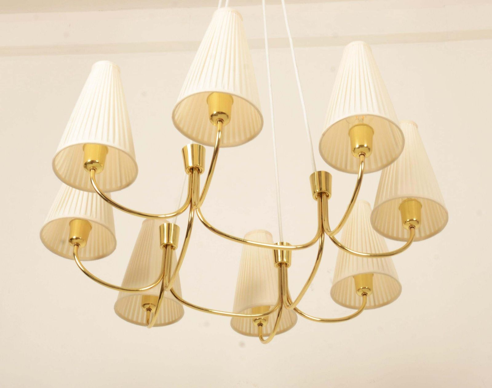Huge Midcentury Brass Chandelier Model Globus 1069 By Rupert Nikoll photo Lighting