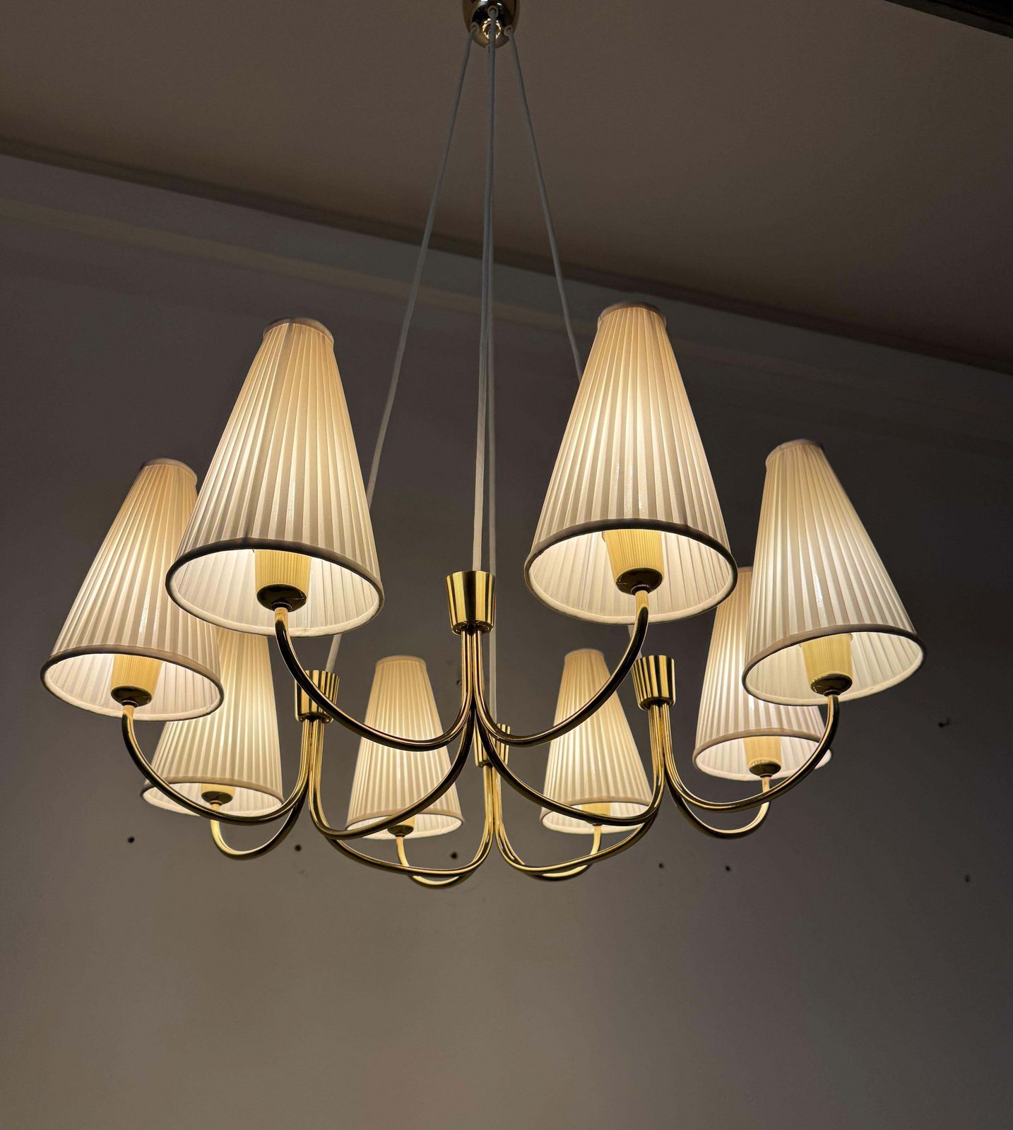 Huge Midcentury Brass Chandelier Model Globus 1069 By Rupert Nikoll photo vintage