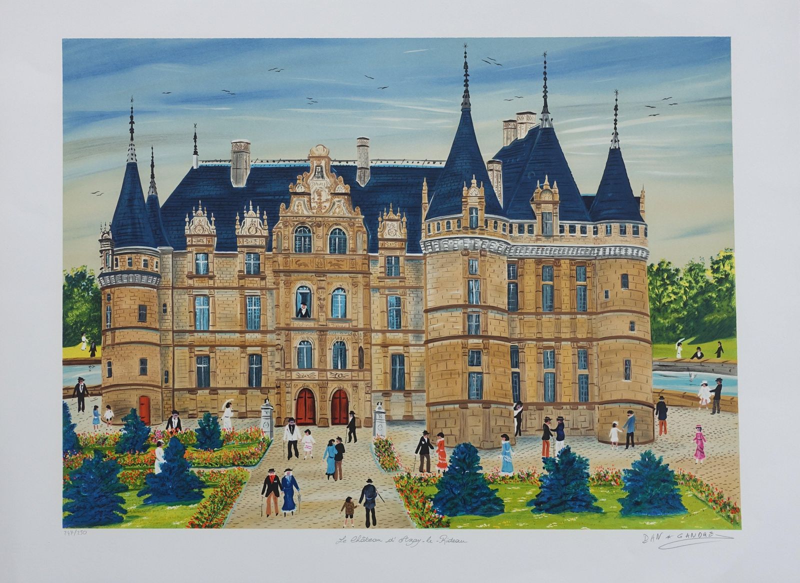Dan Gandrefrench Castle : Azay Le Rideau   Original Lithograph, Handsigned & Ltd /2501982