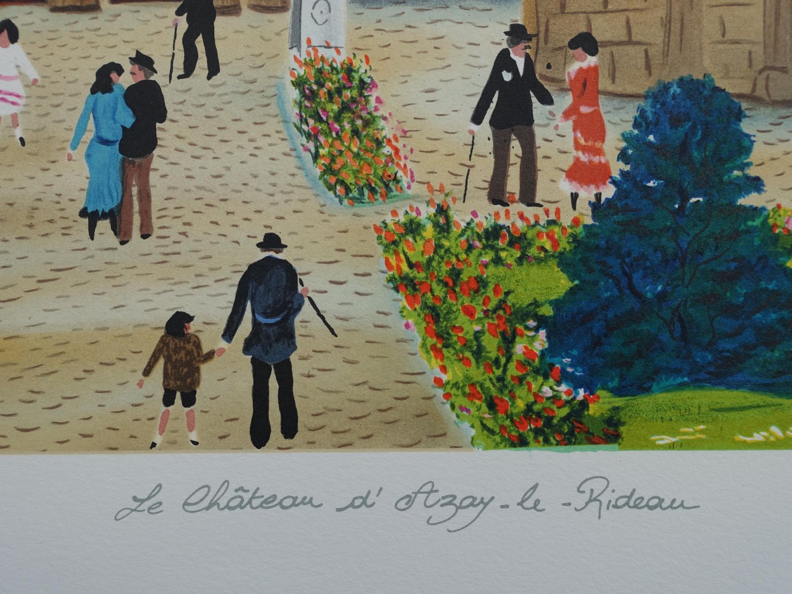 Dan Gandrefrench Castle : Azay Le Rideau   Original Lithograph, Handsigned & Ltd /2501982 photo for sale
