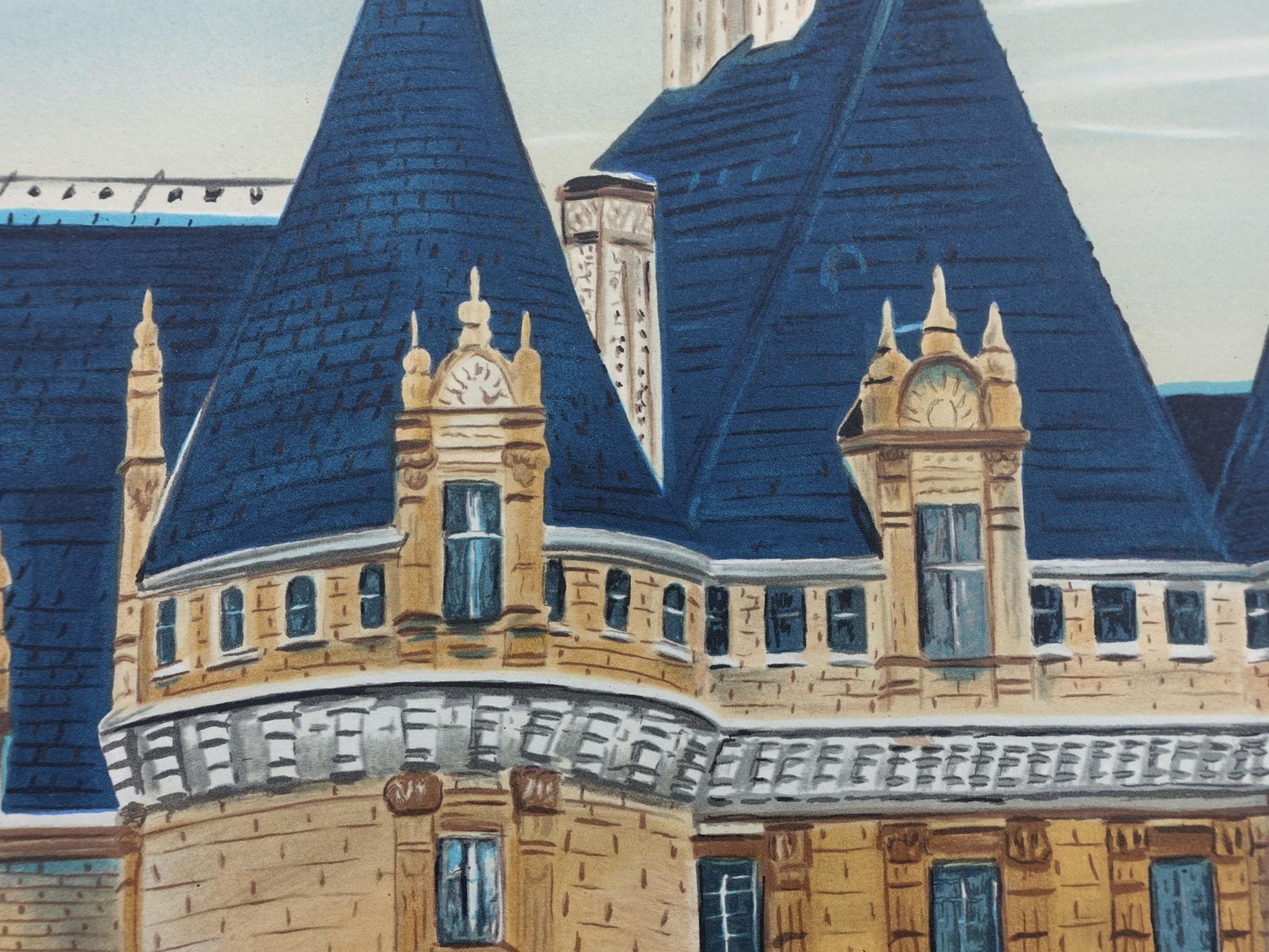 Dan Gandrefrench Castle : Azay Le Rideau   Original Lithograph, Handsigned & Ltd /2501982 photo vintage