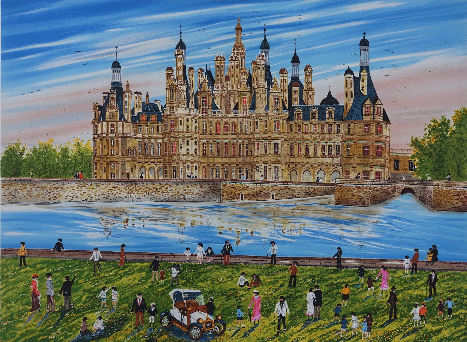 Dan Gandrefrench Castle : Chambord Castle   Original Lithograph, Handsigned & Ltd /2501982 photo furniture