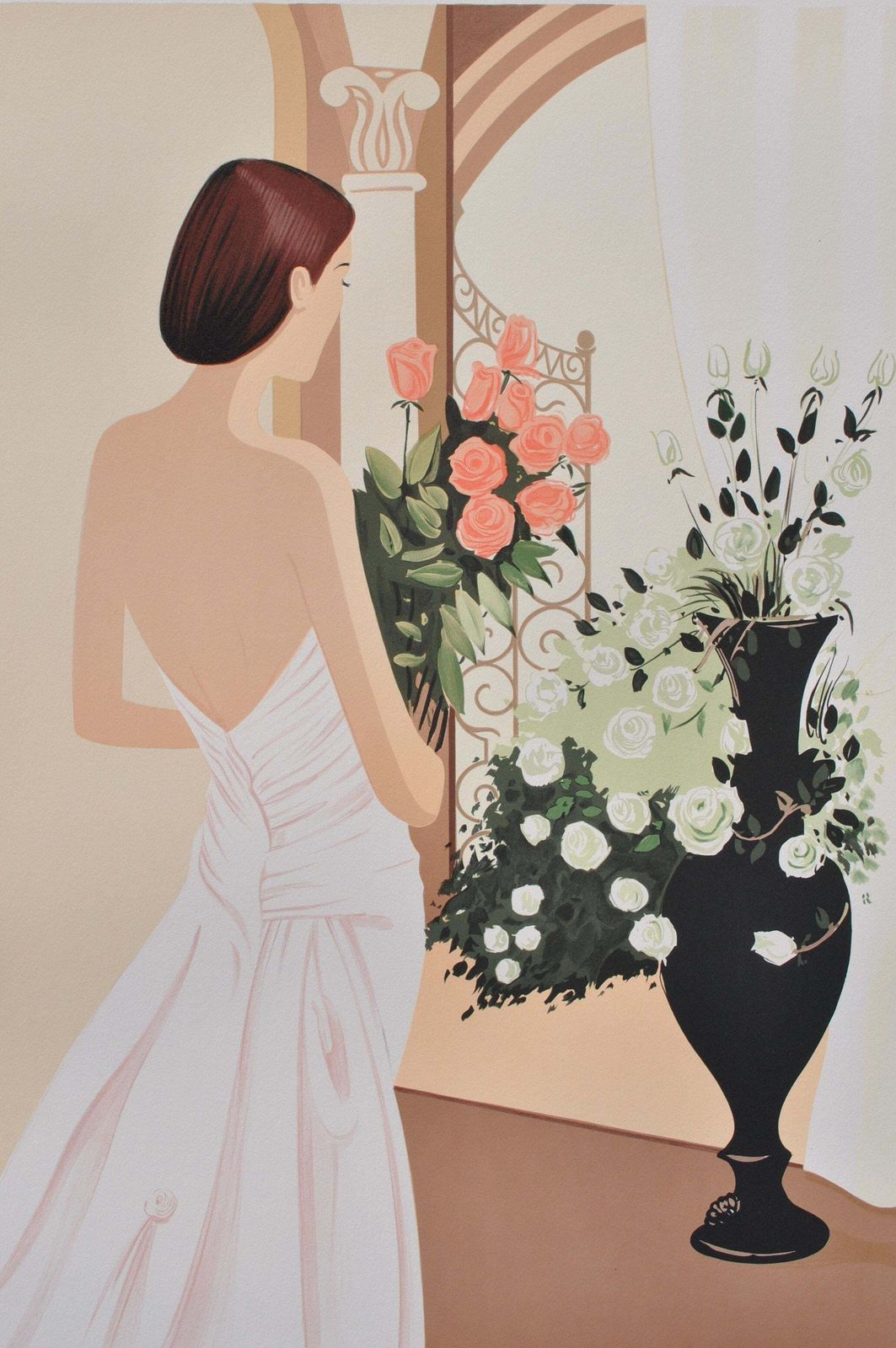 Serge Vergezvenice : Bride With Bouquet   Original Lithograph, Handsigned & Ltd /2501982 photo furniture