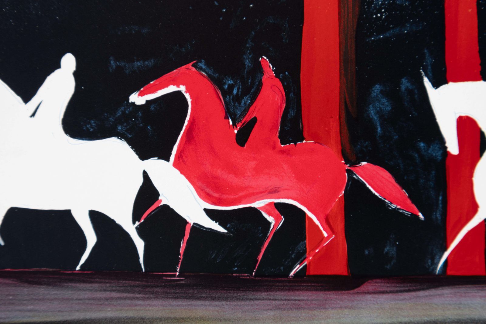 Serge Lassushorses : Riders And Blood Forest   Original Lithograph, Handsigned & Ltd /6001982 photo buy