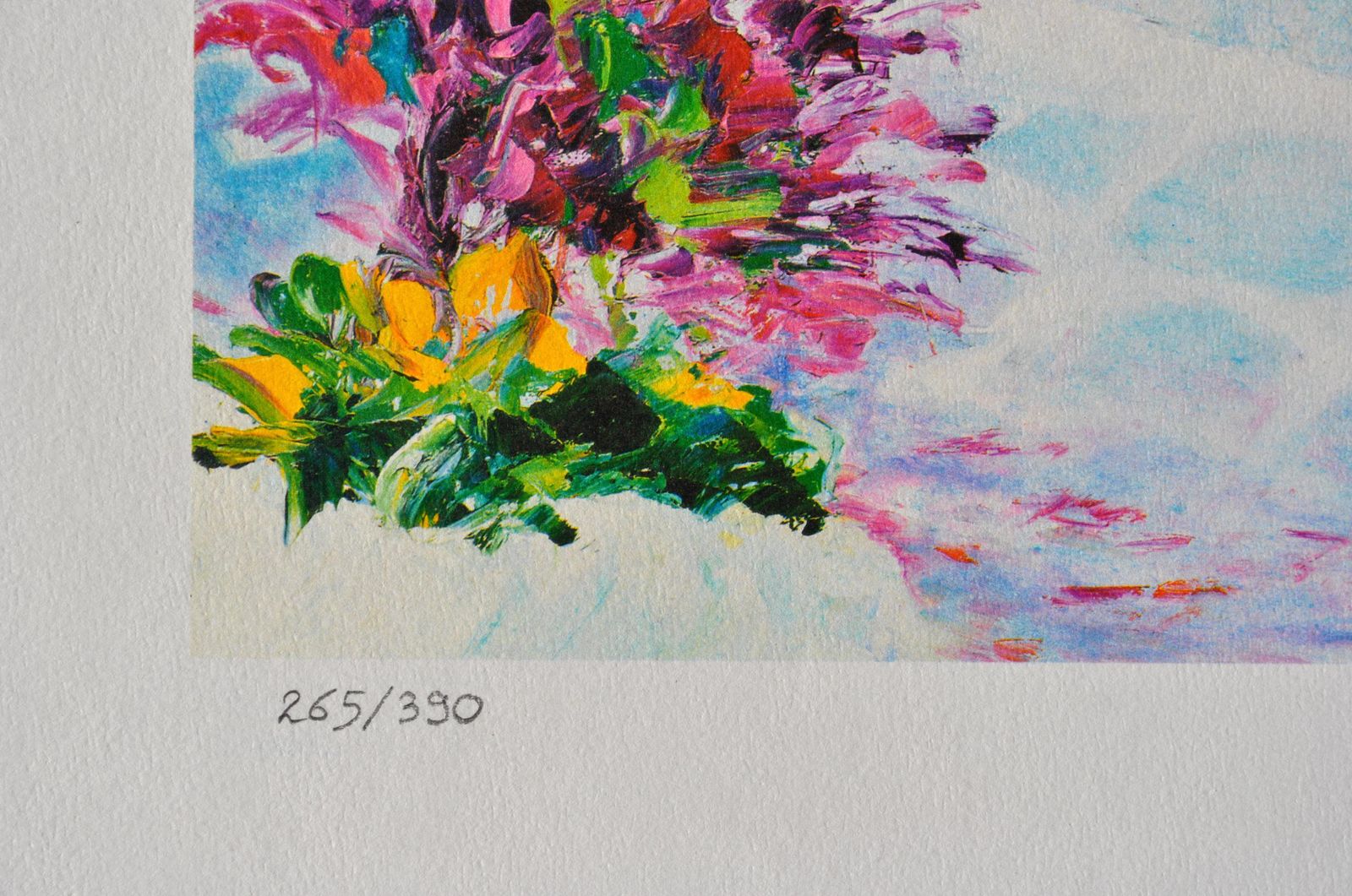 Serge Fenechriviera : Flowery Boat At Santorini   Original Lithograph, Handsigned & Ltd /3901982 photo Art