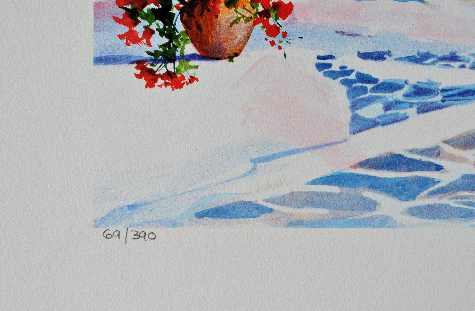 Andre Savyriviera : Terrace In Santorini   Original Lithograph, Handsigned & Ltd /3901982 photo Art