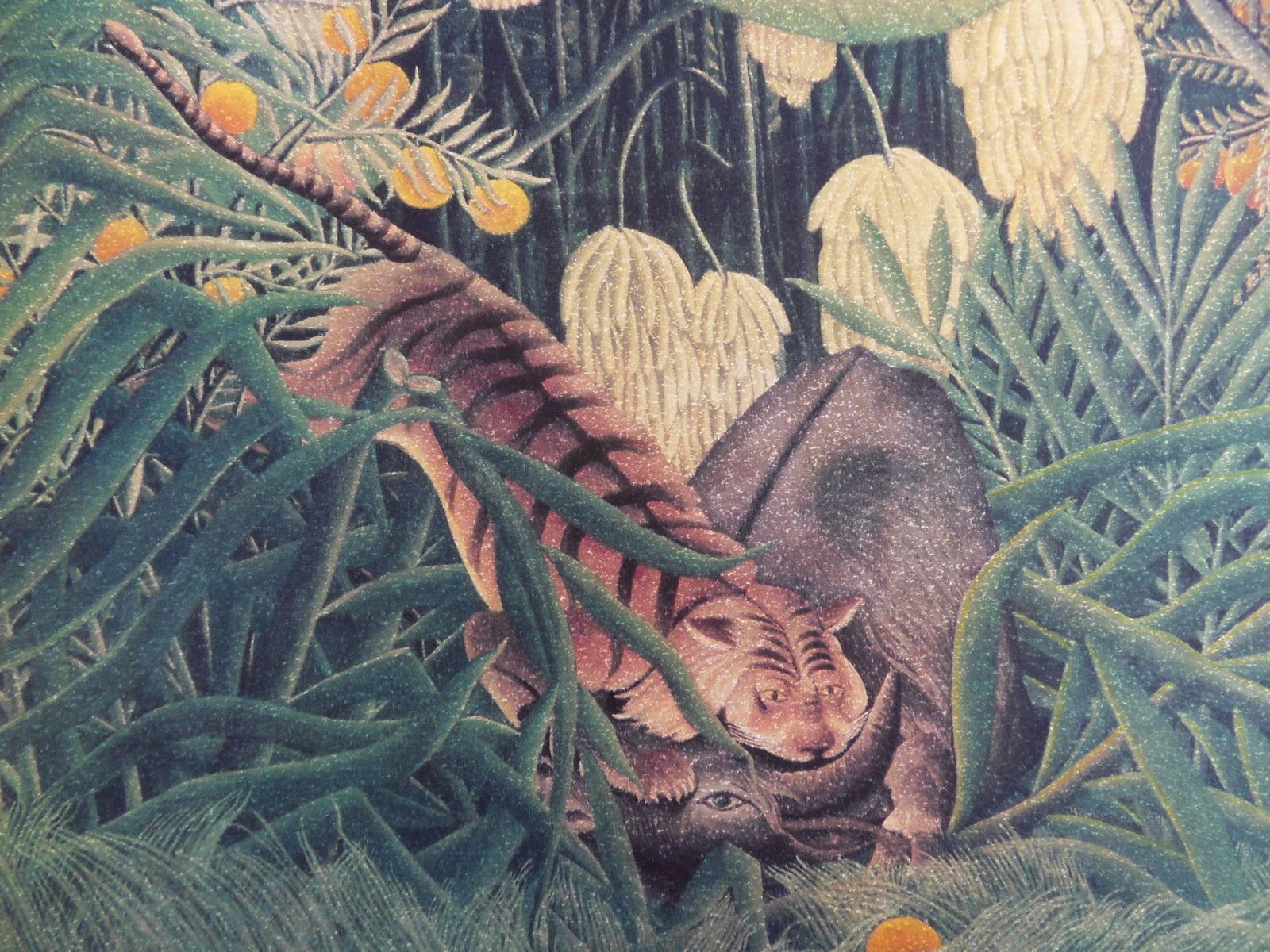 Fight Between A Tiger And A Buffalo   Lithograph   Limited /300ex1976 photo for sale