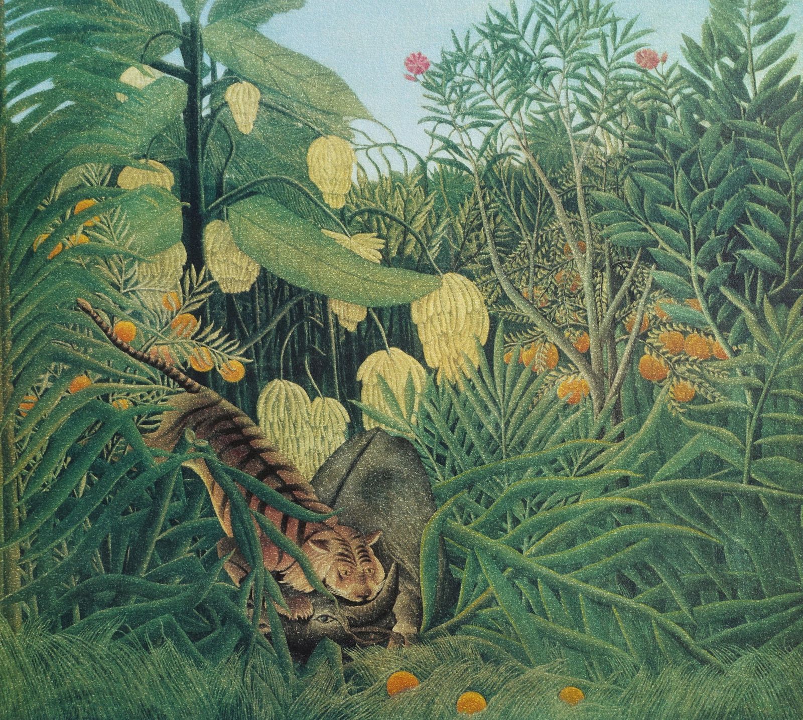 Fight Between A Tiger And A Buffalo   Lithograph   Limited /300ex1976 photo vinterior
