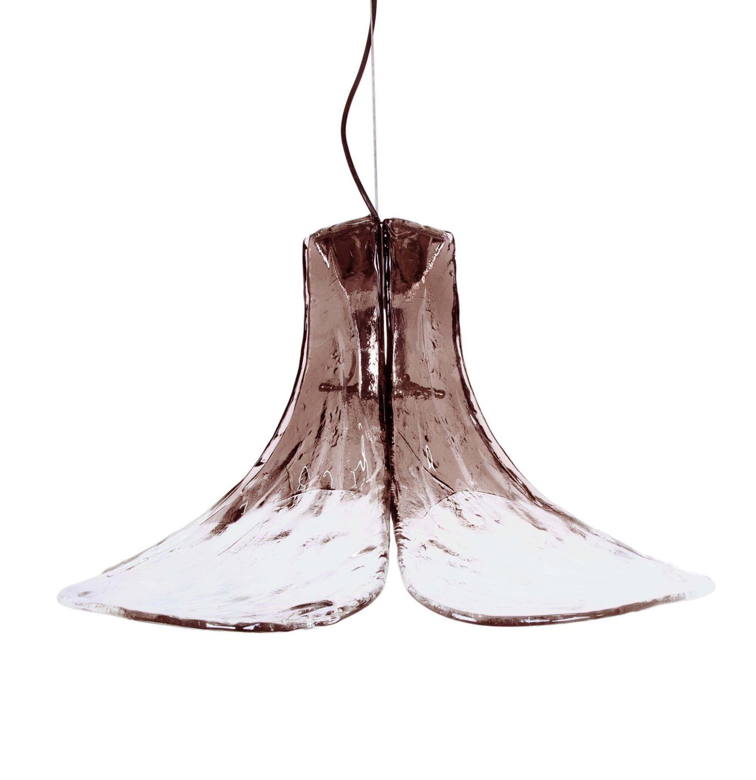 Mazzega Tulip Pendant Lamp Amber & Clear Murano Glass By Carlo Nason Italy 1960s photo for sale