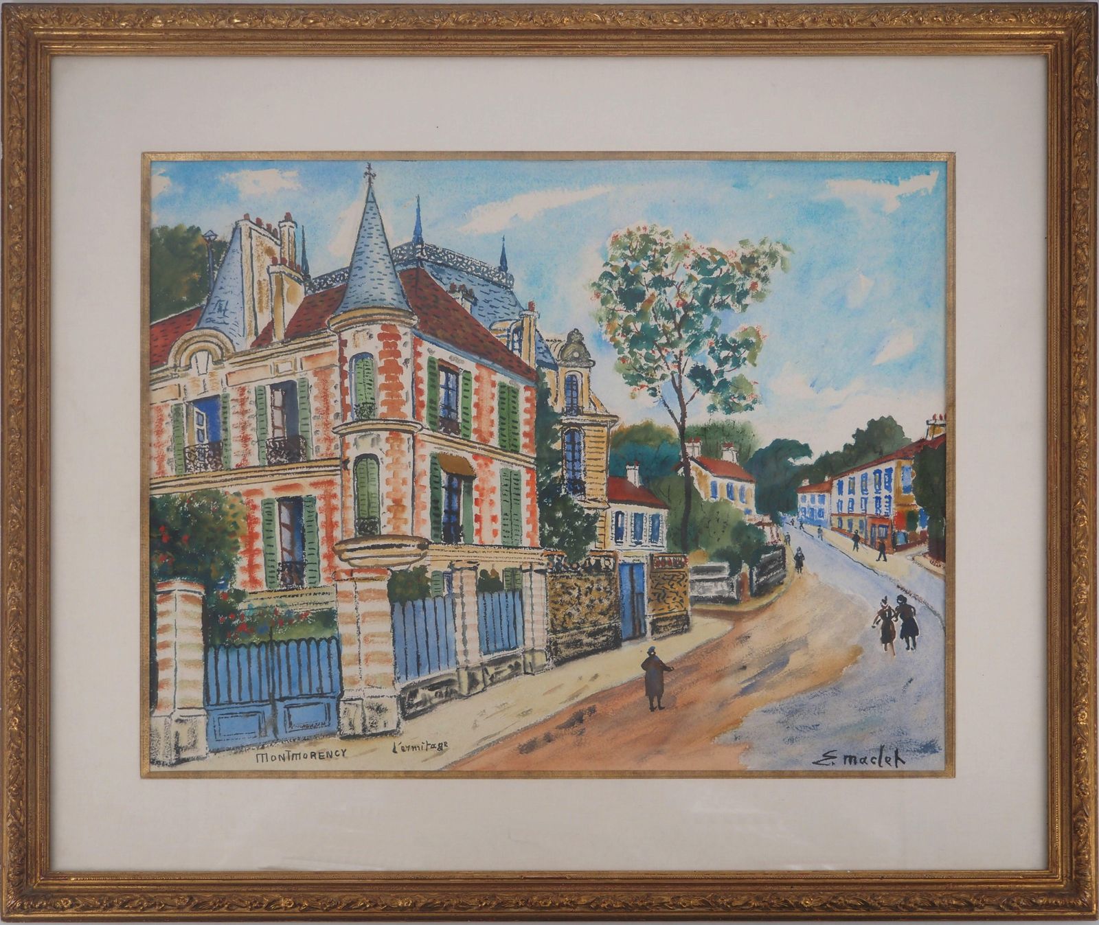 élisée Macletmontmorency : Castle Of Jj Rousseau   Original Watercolor   Signed