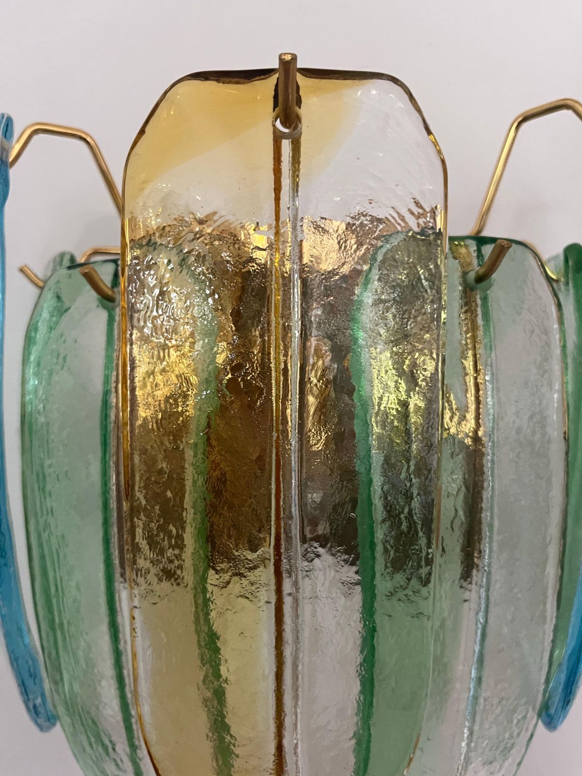 Italian Large Pair Of Murano Glass Wall Sconces By Barbini Alfredo, 1980s photo Lighting
