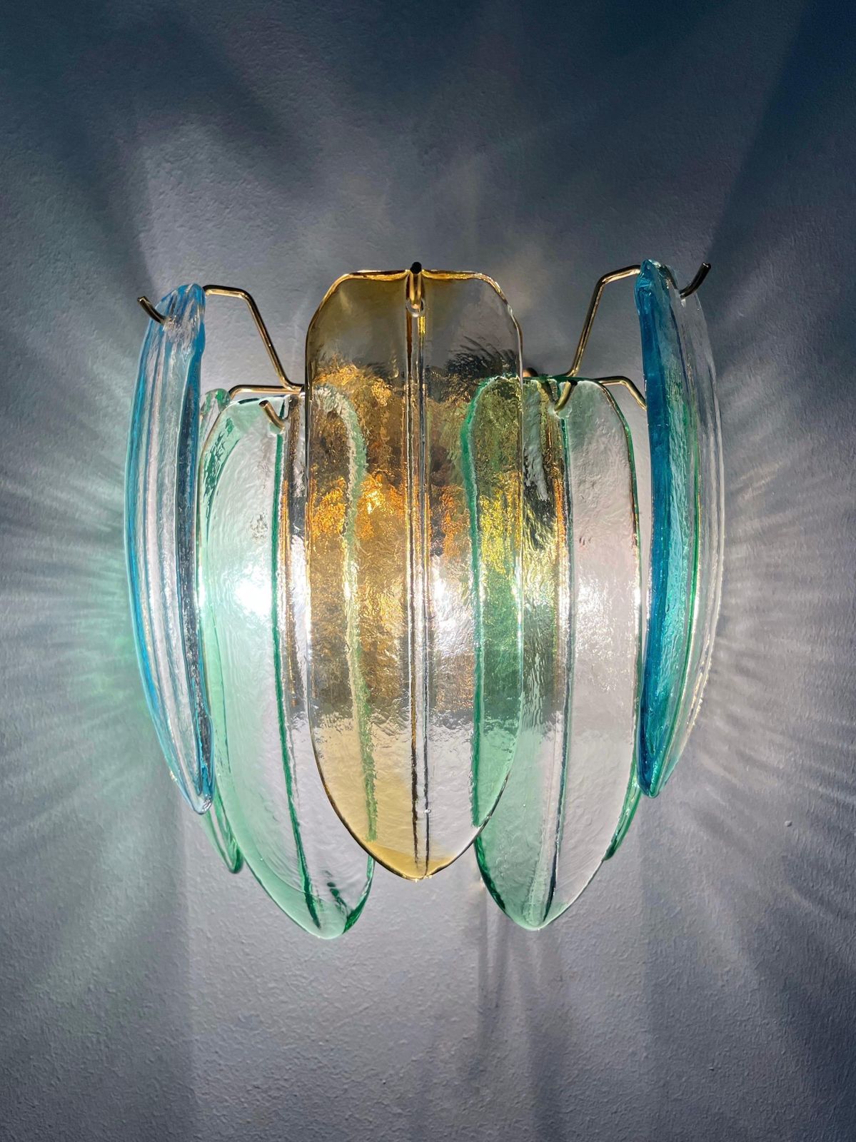 Italian Large Pair Of Murano Glass Wall Sconces By Barbini Alfredo, 1980s photo 3004.0