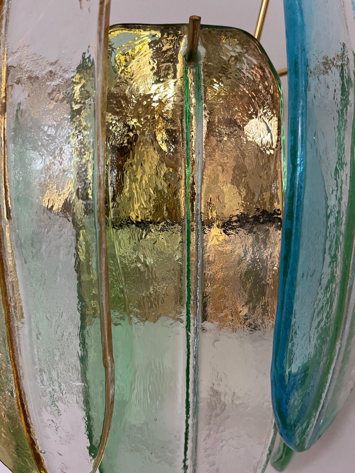 Lighting Italian Large Pair Of Murano Glass Wall Sconces By Barbini Alfredo, 1980s photo