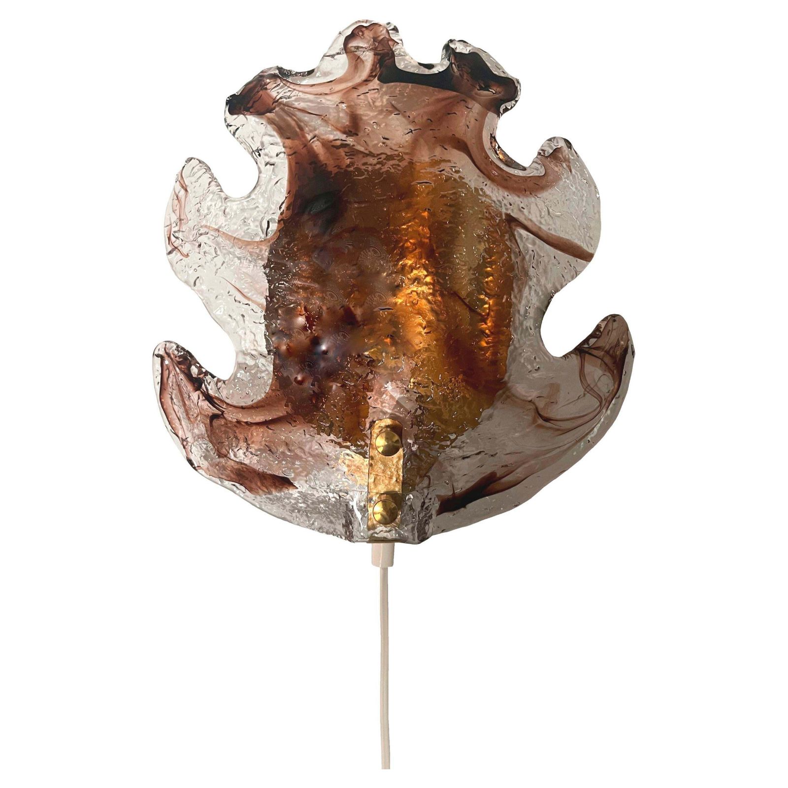 Swedish Mid Century Single Smoke Glass Wall Sconce By Fåglavik, 1970s