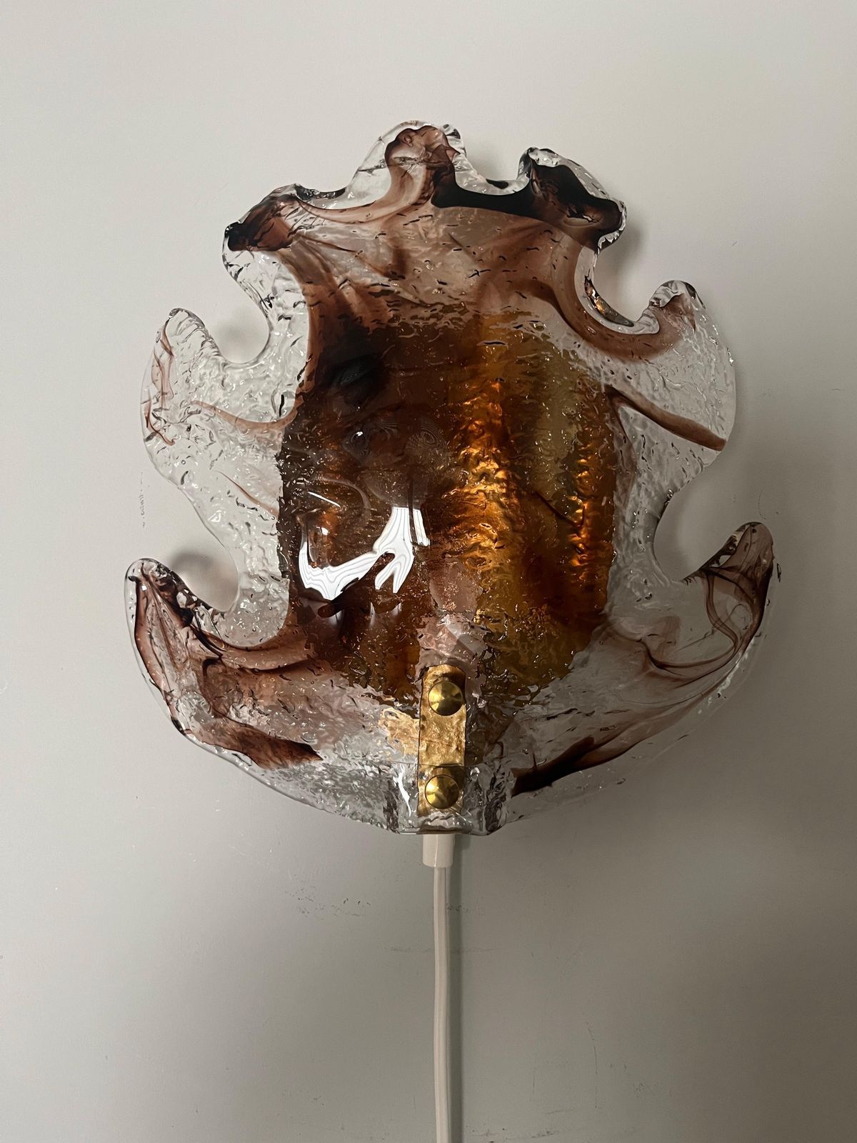 Swedish Mid Century Single Smoke Glass Wall Sconce By Fåglavik, 1970s photo 676.0